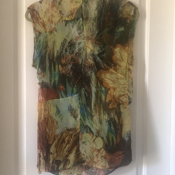 NWOT Robert Rodriguez silk drape front top sz M - Picture 3 of 3